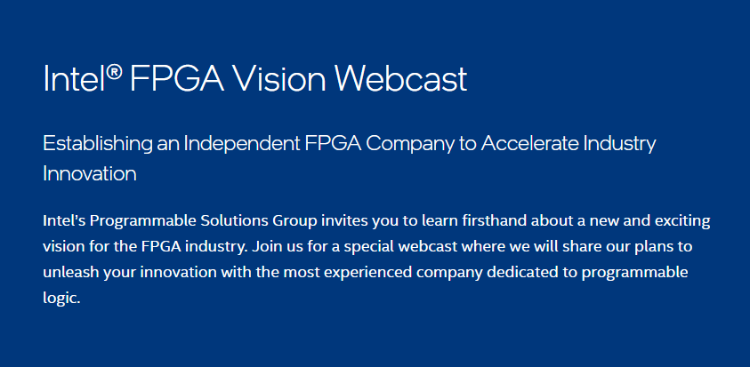 Intel Fpga Vision Webcast